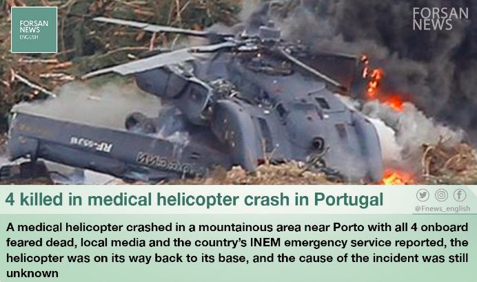 helicopter-ambulance crashes in northern Portugal