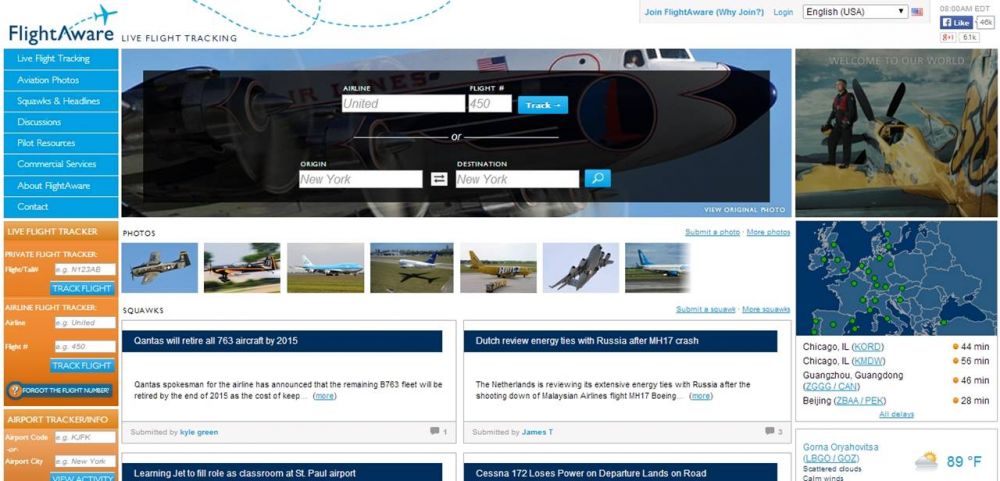 Live Flight Tracking by FlightAware