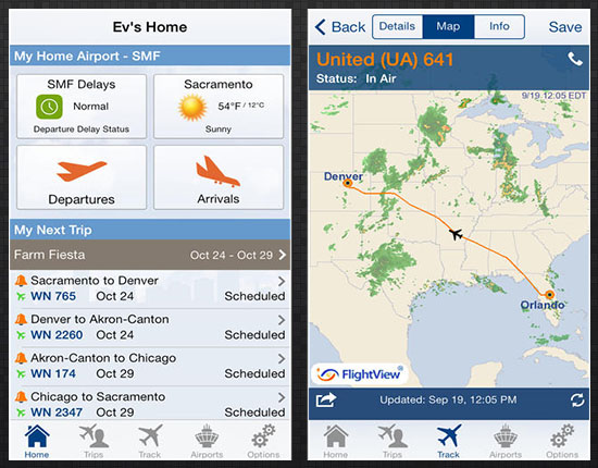Track a particular flight using FlightView Elite for iOS