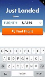 Search a flight using the iPhone and iPad app Just Landed