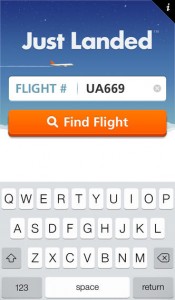 Search a flight using the iPhone and iPad app Just Landed