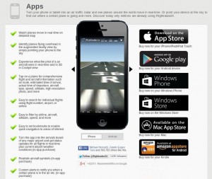 Mobile applications of FlightRadar24