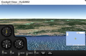 FlightRadar24 cockpit view of the pilots cabin