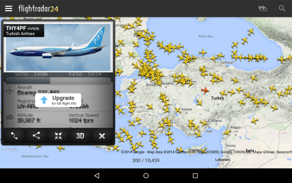 FlightRadar 24 Free flight tracking application for Android mobile devices