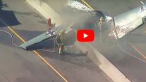 VIDEO: Vintage Plane Crashes on LA-Area Freeway